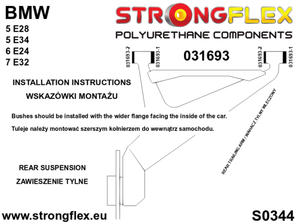 Rear suspension bush kit SPORT