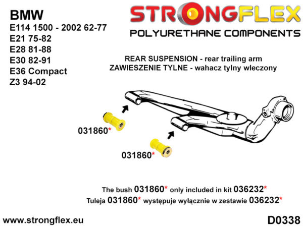 Rear suspension bush kit