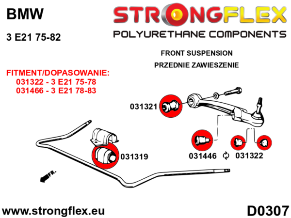 Front suspension bush kit SPORT