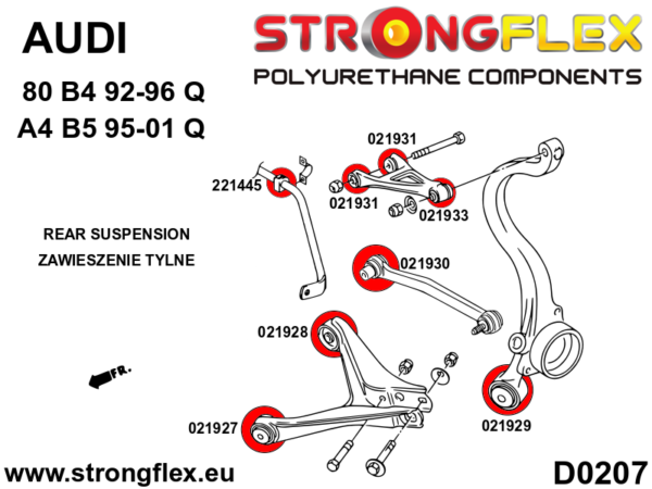 Full suspension polyurethane bush kit