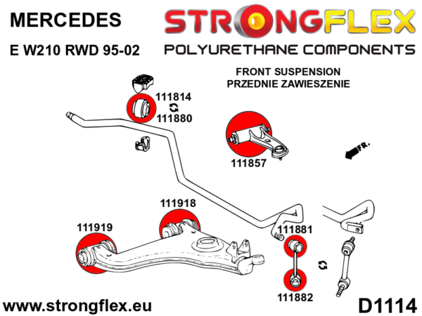 Front suspension bush kit SPORT