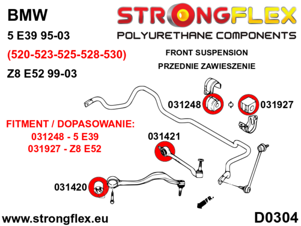 Front suspension bush kit SPORT