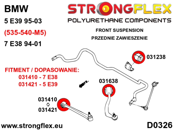 Front suspension bush kit SPORT