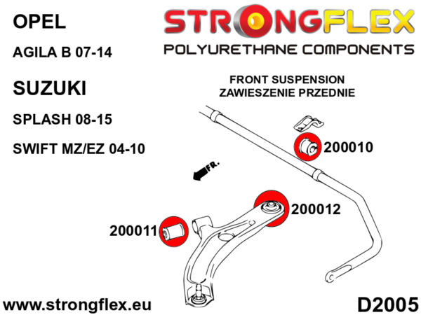 Front suspension and ream beam bush kit SPORT