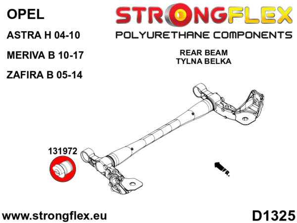 Rear beam mounting bush