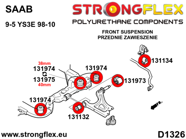 Front suspension bush kit SPORT