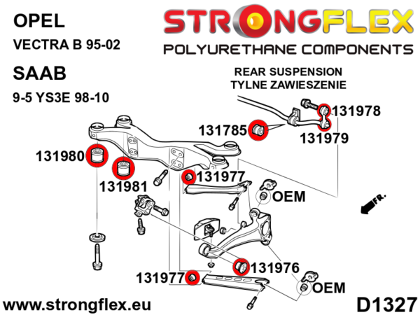 Rear suspension bush kit