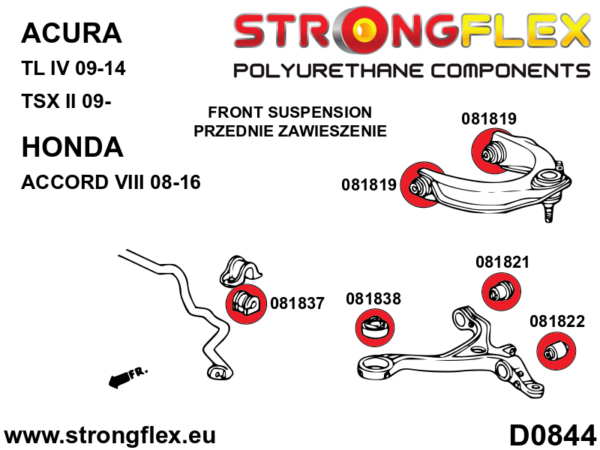 STRONGFLEX Front suspension bush kit SPORT 086238A (2)