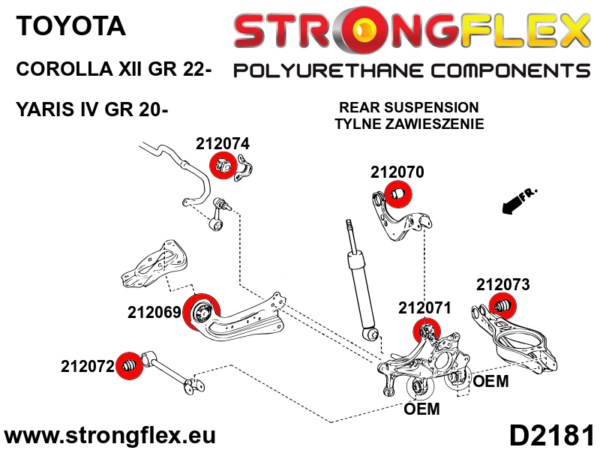 STRONGFLEX Rear anti roll bar bush SPORT 212074A (2)