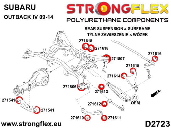 Rear subframe bush kit