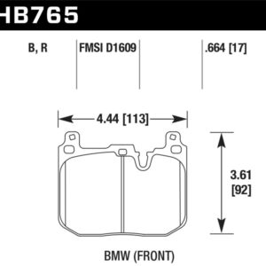 HB765N.664: HAWK HP+ Brake Pad Sets