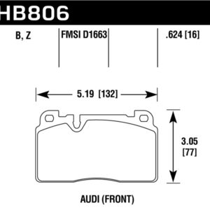 HB806B.624: HAWK HPS 5.0 Brake Pad Sets