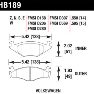 HB189E.595: HAWK Blue 9012 Brake Pad Sets