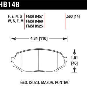 HB148E.560: HAWK Blue 9012 Brake Pad Sets