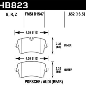 HB823B.652: HAWK HPS 5.0 Brake Pad Sets