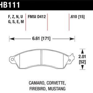 HB111E.610: HAWK Blue 9012 Brake Pad Sets