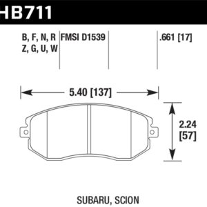 HB711B.661: HAWK HPS 5.0 Brake Pad Sets