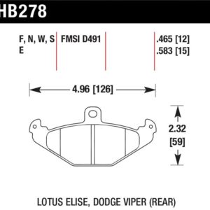 HB278F.583: HAWK HPS Brake Pad Sets