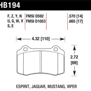 HB194G.570: HAWK DTC-60 Brake Pad Sets