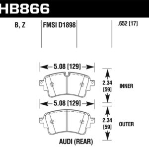 HB866B.652: HAWK HPS 5.0 Brake Pad Sets