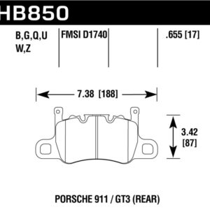 HB850B.655: HAWK HPS 5.0 Brake Pad Sets