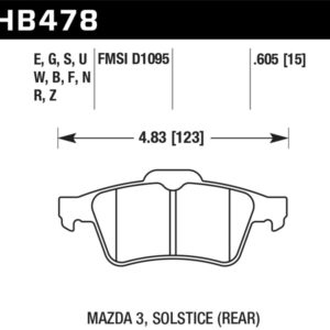 HB478W.605: HAWK DTC-30 Brake Pad Sets