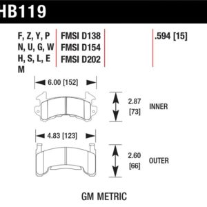HB119B.594: HAWK HPS 5.0 Brake Pad Sets
