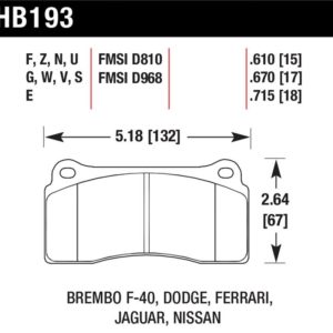 HB193U.670: HAWK DTC-70 Brake Pad Sets
