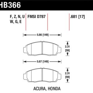 HB366U.681: HAWK DTC-70 Brake Pad Sets