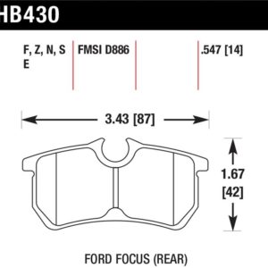 HB430F.547: HAWK HPS Brake Pad Sets