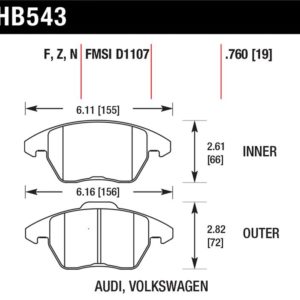 HB543Z.760: HAWK Ceramic Brake Pad Sets