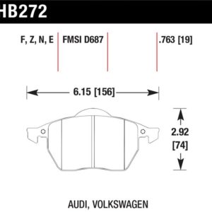 HB272E.763: HAWK Blue 9012 Brake Pad Sets