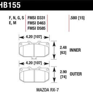 hawkHB155B.580: HAWK HPS 5.0 Brake Pad Sets