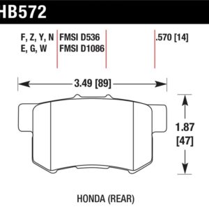 HB572B.570: HAWK HPS 5.0 Brake Pad Sets