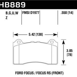 HB889W.550: HAWK DTC-30 Brake Pad Sets