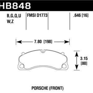 HB848U.646: HAWK DTC-70 Brake Pad Sets