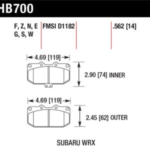 HB700F.562: HAWK HPS Brake Pad Sets