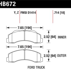 HB672Z.714: HAWK Ceramic Brake Pad Sets