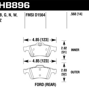 HB896B.568: HAWK HPS 5.0 Brake Pad Sets