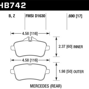 HB742B.690: HAWK HPS 5.0 Brake Pad Sets
