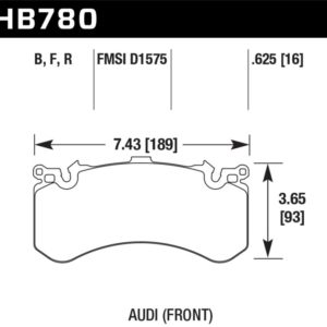 HB780B.625: HAWK HPS 5.0 Brake Pad Sets