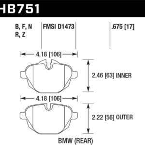 HB751B.675: HAWK HPS 5.0 Brake Pad Sets