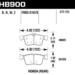 HB900B.572: HAWK HPS 5.0 Brake Pad Sets