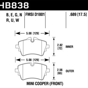HB838B.689: HAWK HPS 5.0 Brake Pad Sets