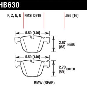 HB630N.626: HAWK HP+ Brake Pad Sets