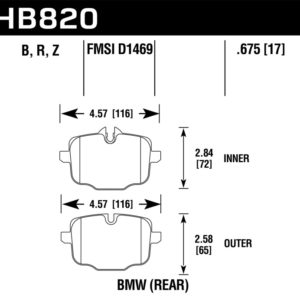 hawkHB820Z.675: HAWK Ceramic Brake Pad Sets