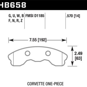 HB658G.570: HAWK DTC-60 Brake Pad Sets