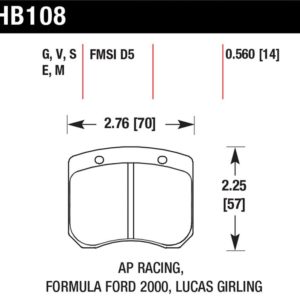 HB108E.560: HAWK Blue 9012 Brake Pad Sets