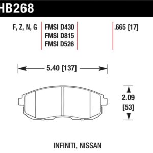 HB268N.665: HAWK HP+ Brake Pad Sets