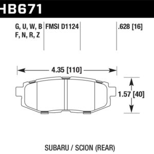 HB671S.628: HAWK HT-10 Brake Pad Sets
